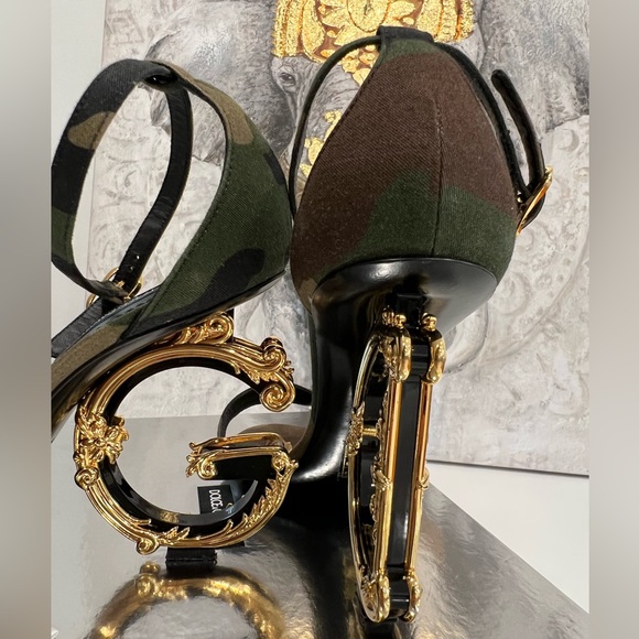 DOLCE AND GABBANA Baroque DG sandals in camouflage patchwork EU:38 - Picture 9 of 12